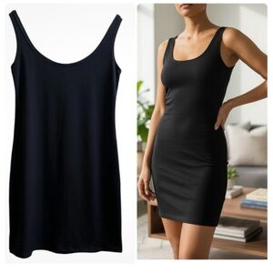 Julian Chang Black Sleeveless Tank Bodycon Mini Dress Size Small